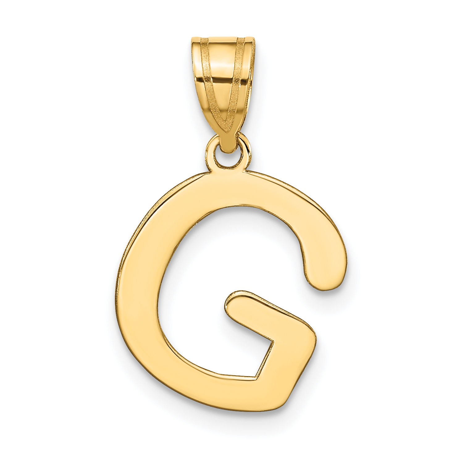 14k Polished Bubble Letter G Initial Pendant (YC1441G)
