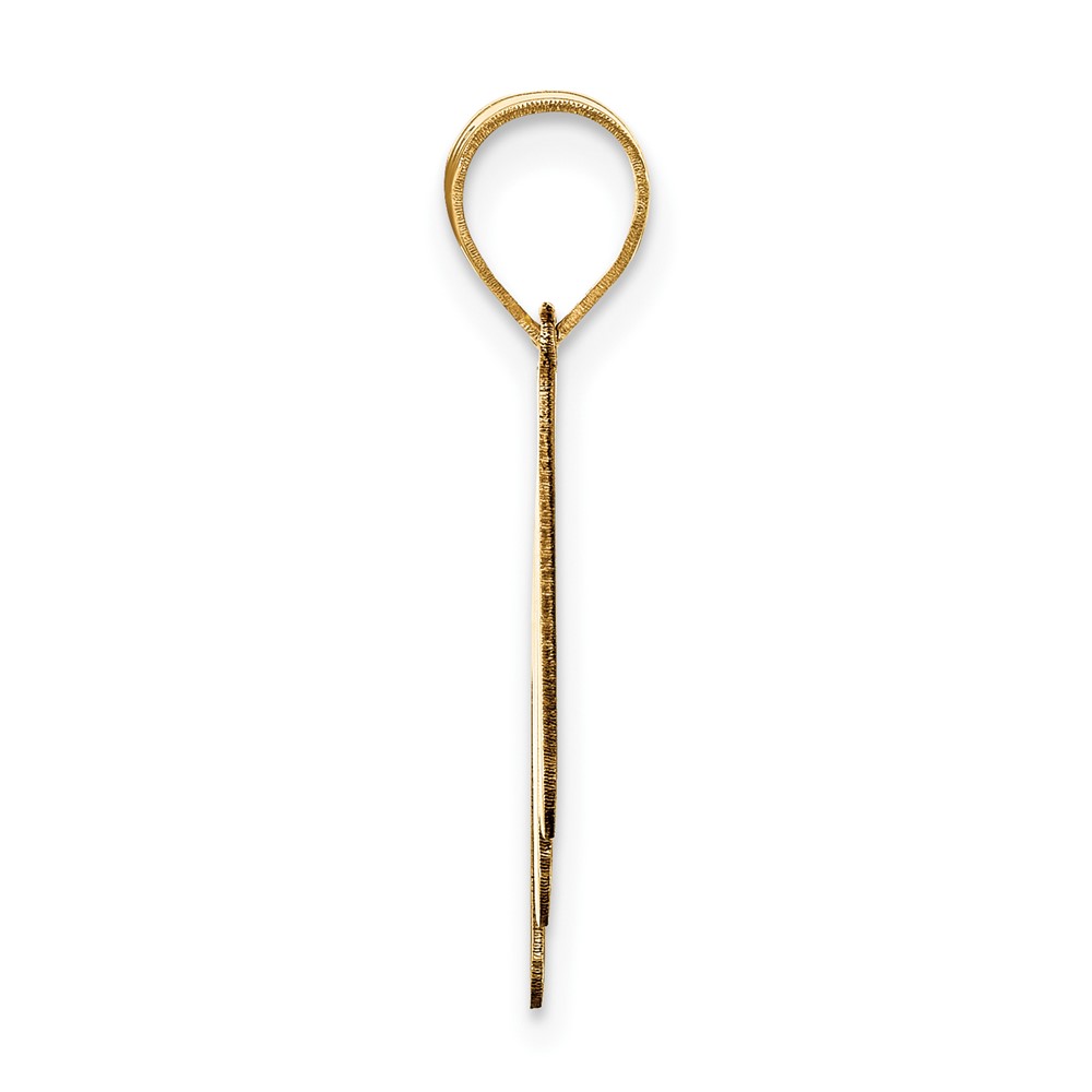14k Polished Bubble Letter M Initial Pendant (YC1441M)