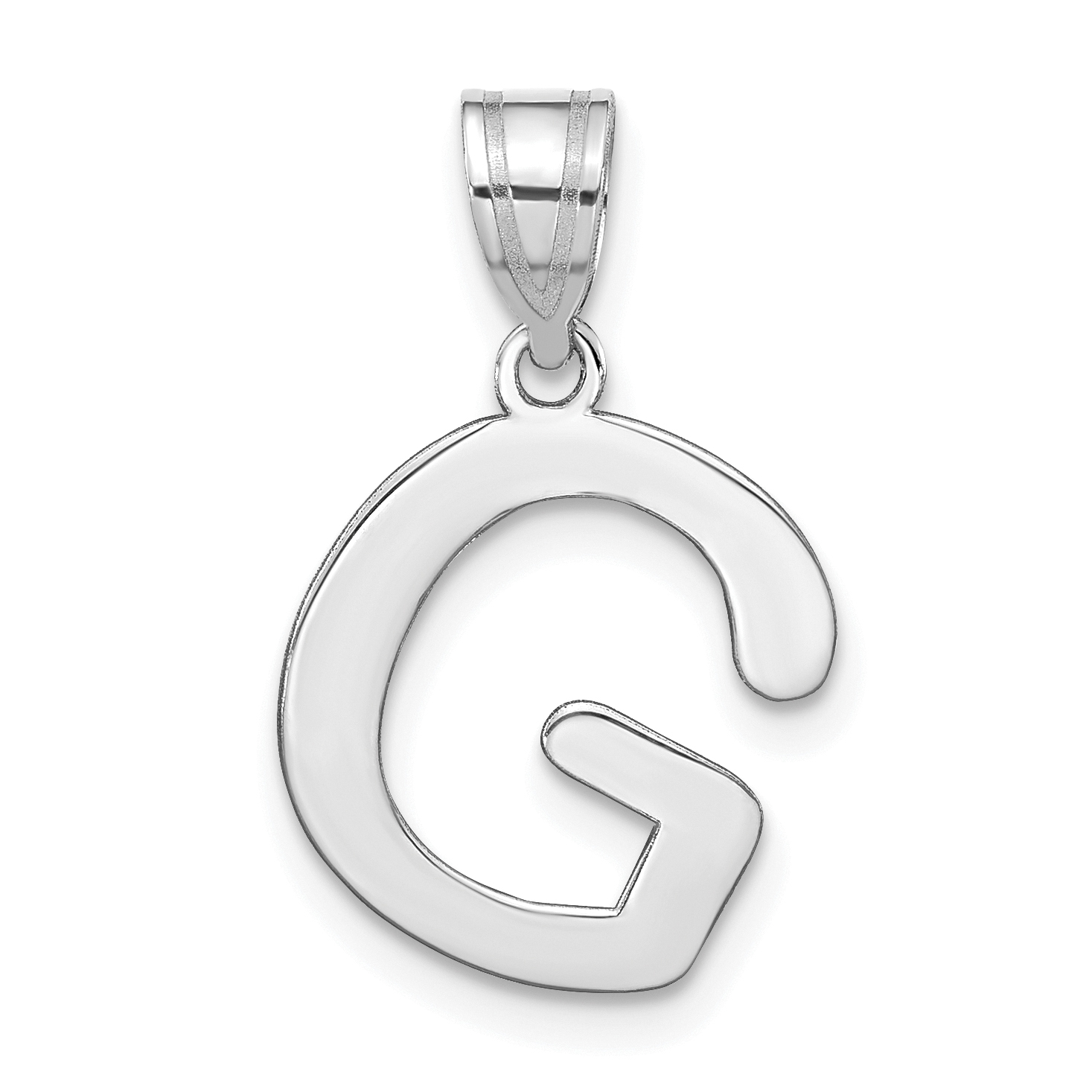 14kw Polished Bubble Letter G Initial Pendant (YC1441WG)