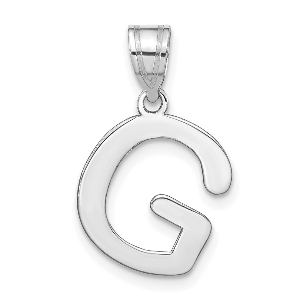 14kw Polished Bubble Letter G Initial Pendant