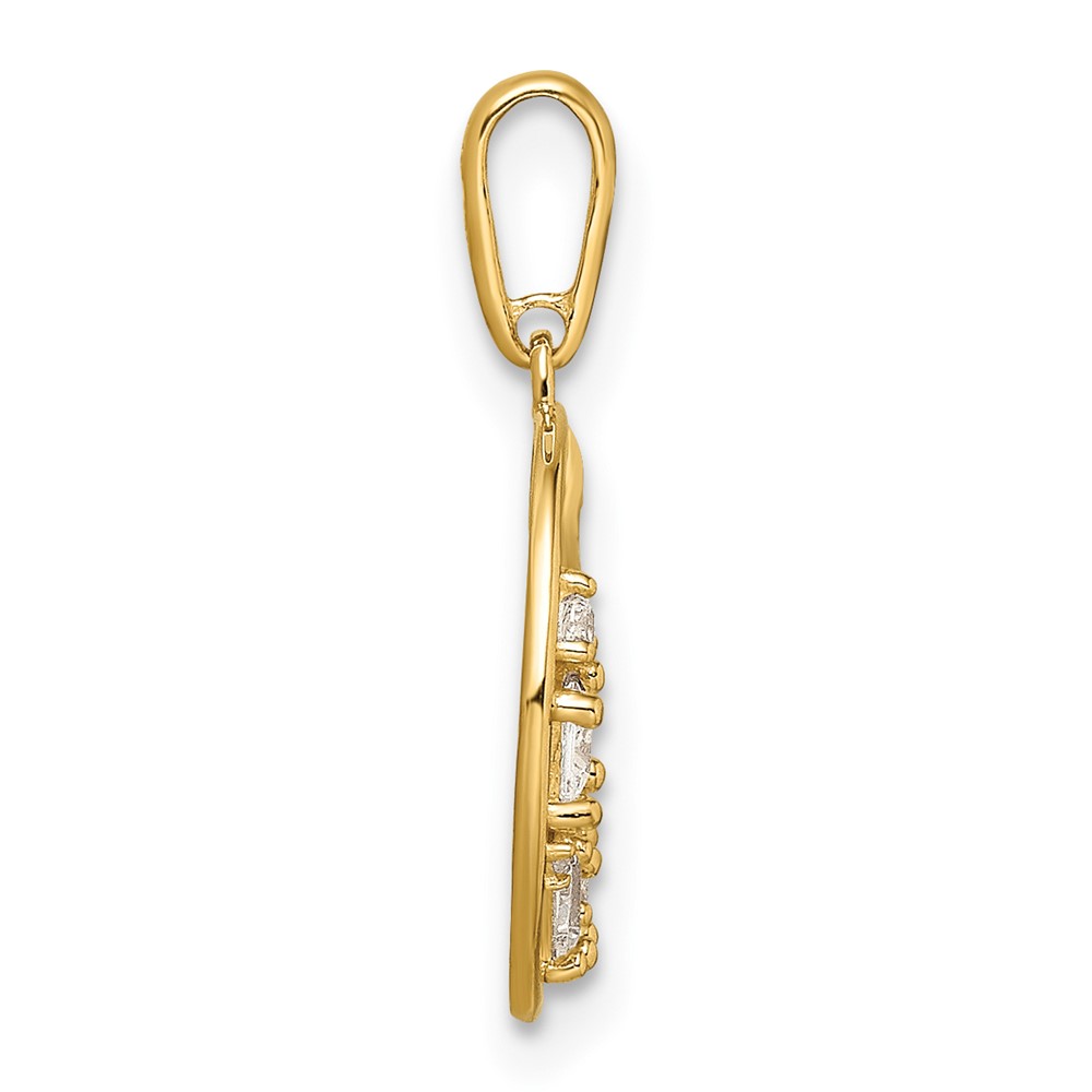 14k CZ Star & Moon Pendant (YC1469)