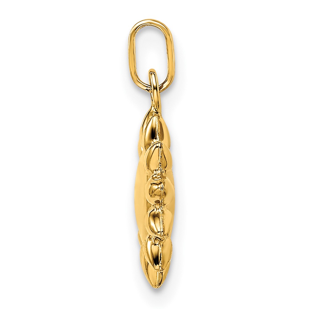 14k Polished Puffed Sun Pendant (YC1471)