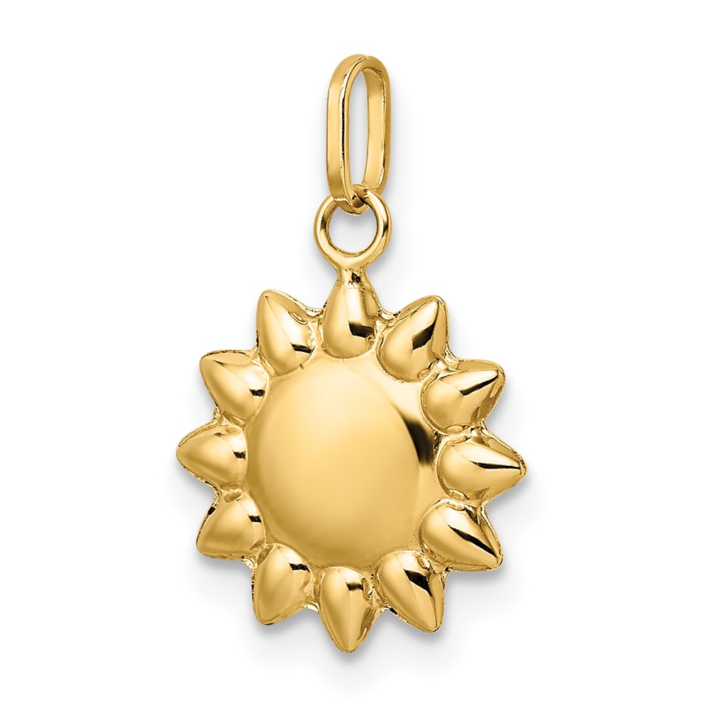 14k Polished Puffed Sun Pendant (YC1471)