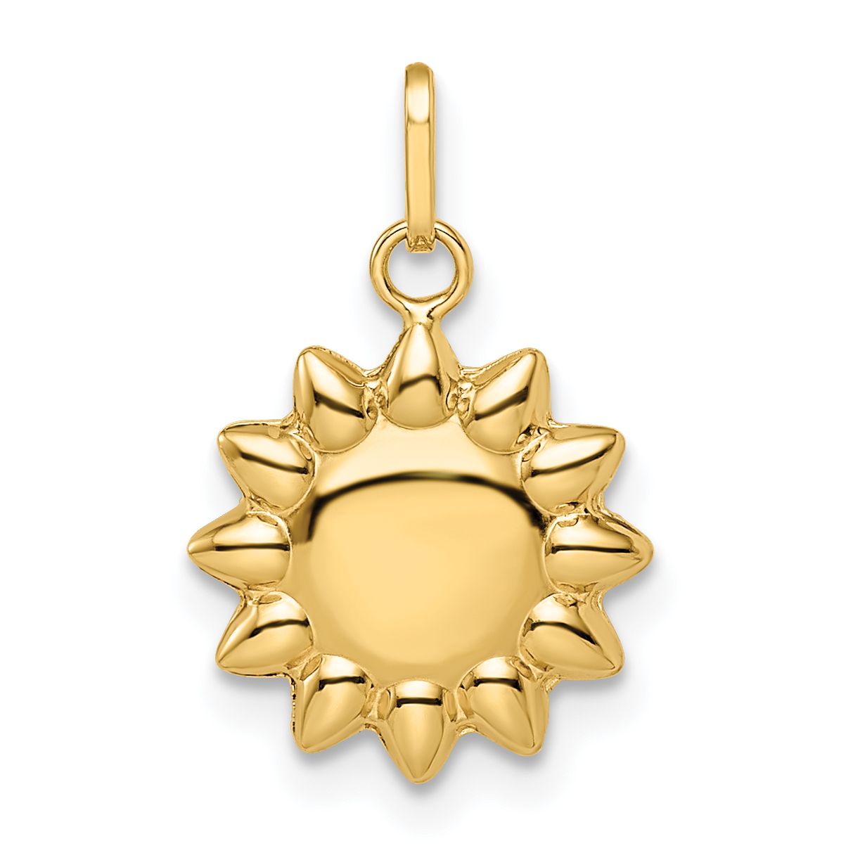 14k Polished Puffed Sun Pendant (YC1471)
