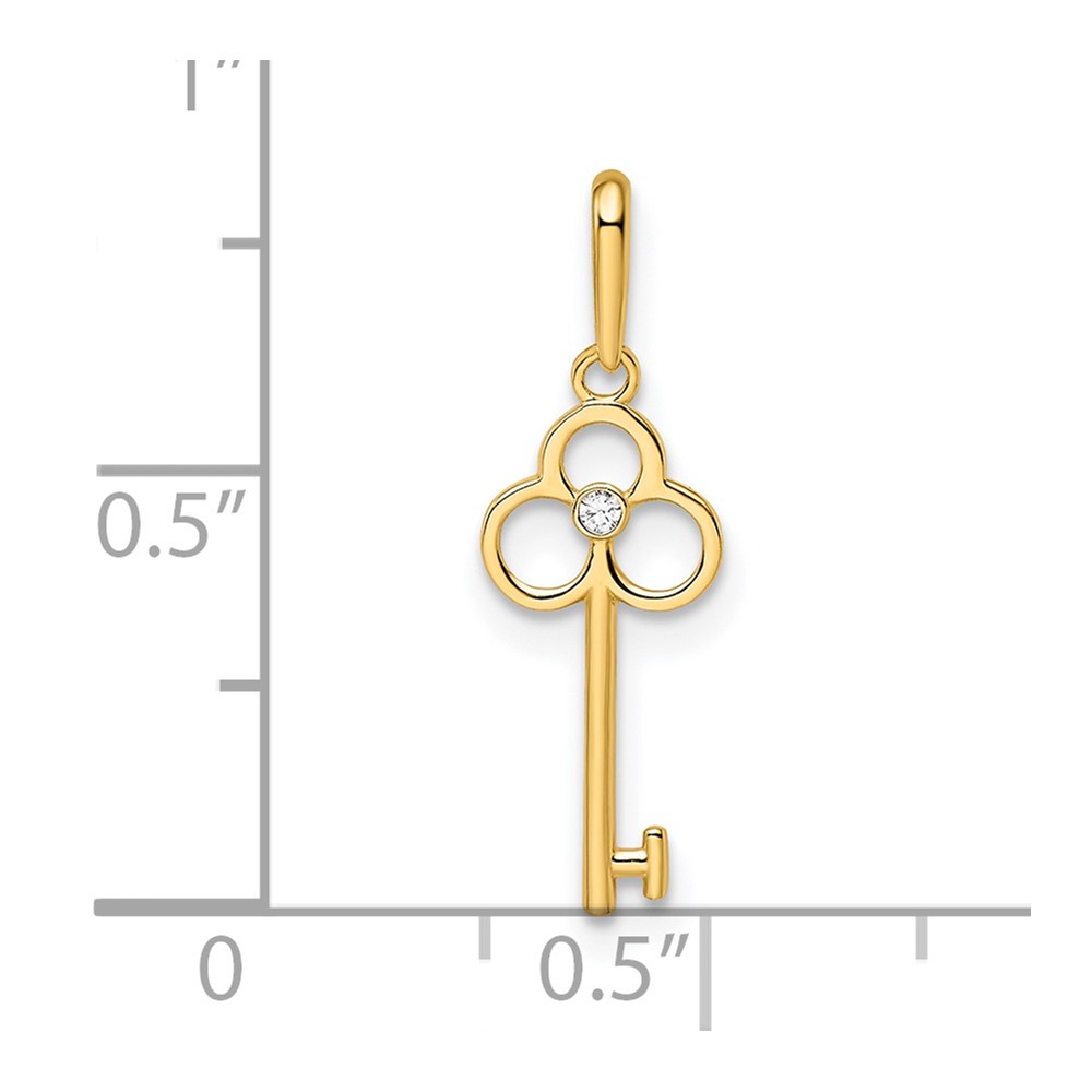 14k CZ Key Pendant (YC1481)