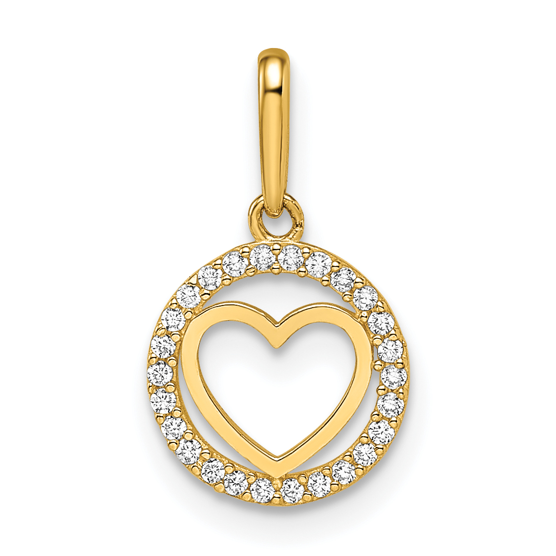 14k CZ Heart Pendant (YC1486)