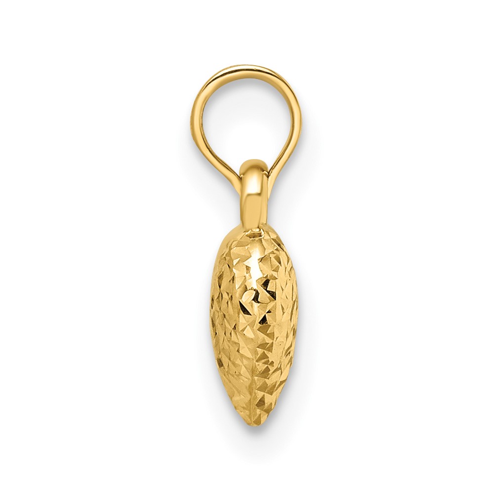 14k Polished Diamond-cut Small Puffed Heart Pendant (YC1505)