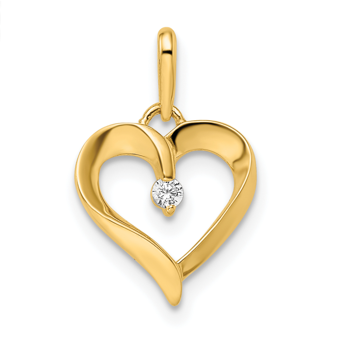 14k CZ Heart Pendant (YC1512)
