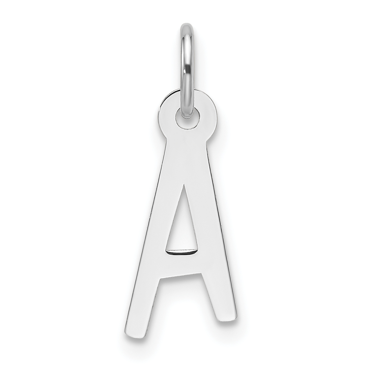 14k White Gold  Slanted Block Letter A Initial Charm (YC1526A)