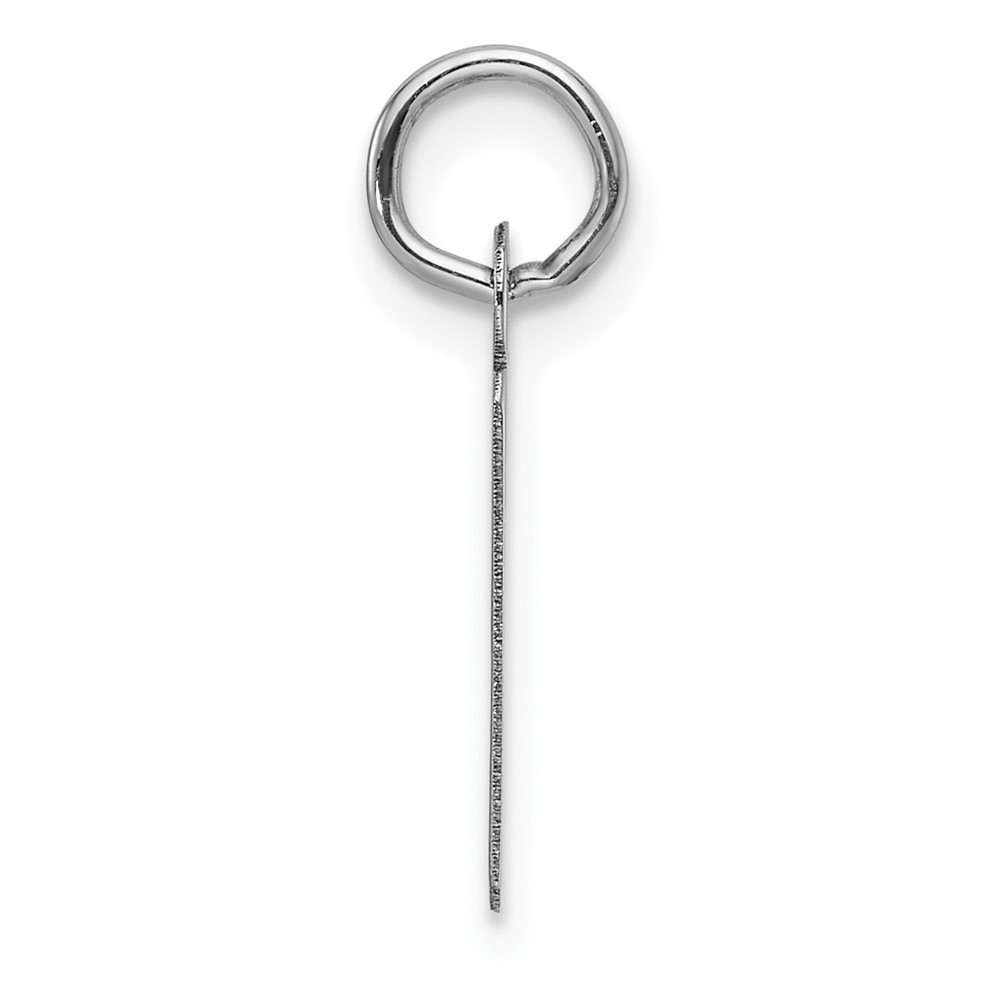 14k White Gold  Slanted Block Letter D Initial Charm (YC1526D)