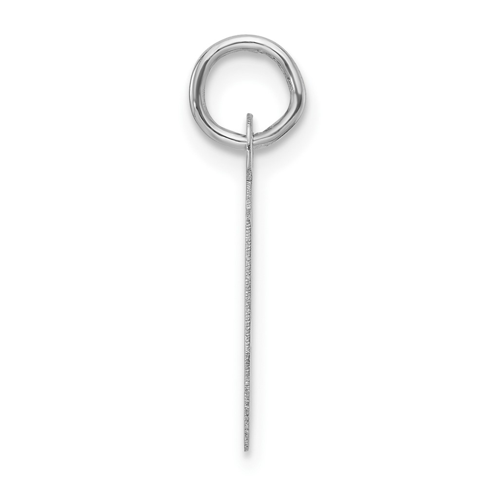 14K White Gold  Slanted Block Letter H Initial Charm (YC1526H)