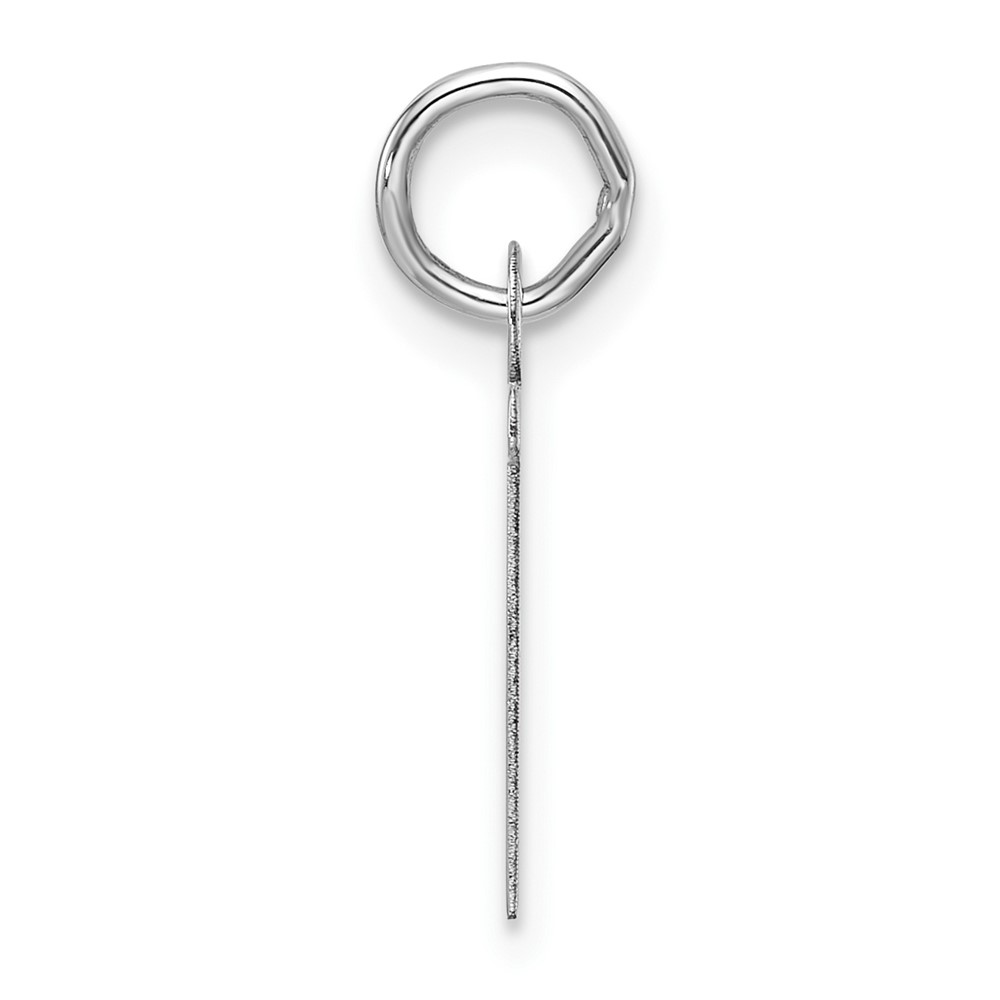 14K White Gold  Slanted Block Letter T Initial Charm (YC1526T)