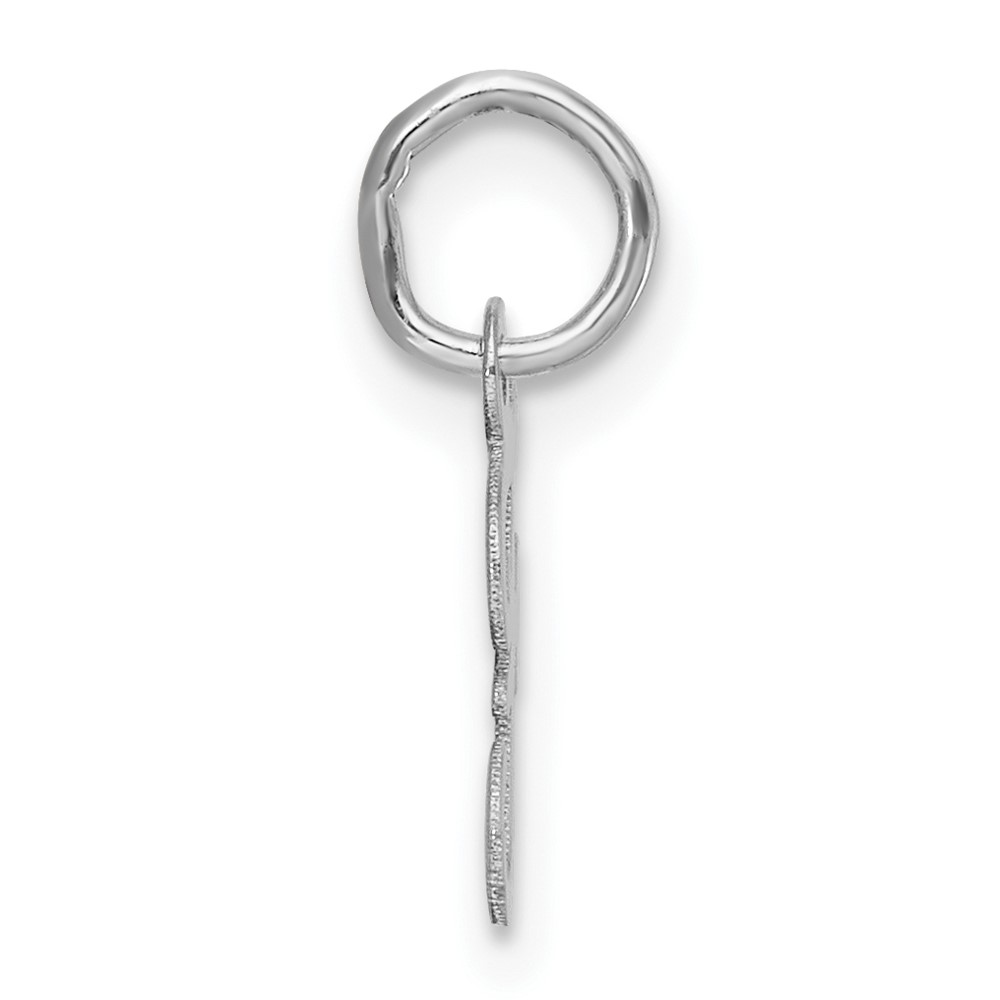 14k White Gold Small Script Letter F Initial Charm (YC1527F)