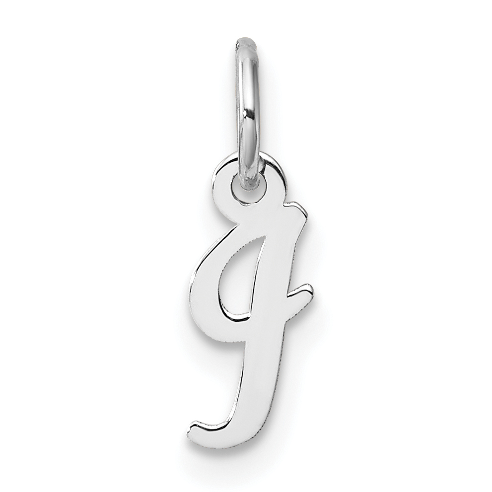 14k White Gold Small Script Letter I Initial Charm (YC1527I)