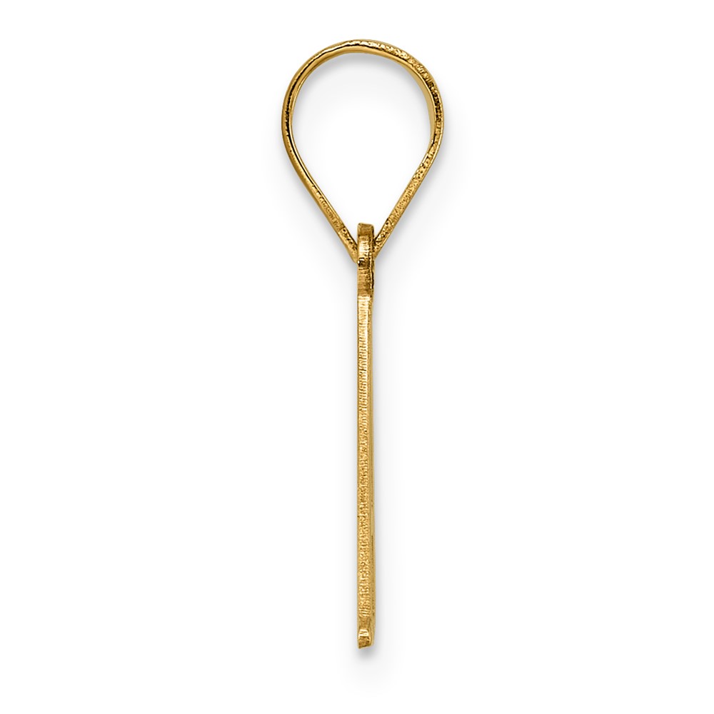 14k Polished Etched Letter A Initial Pendant (YC1539A)