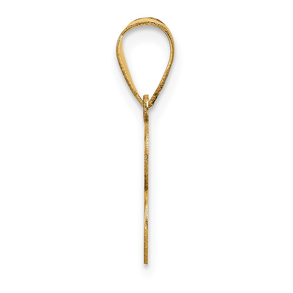 14k Polished Etched Letter B Initial Pendant (YC1539B)