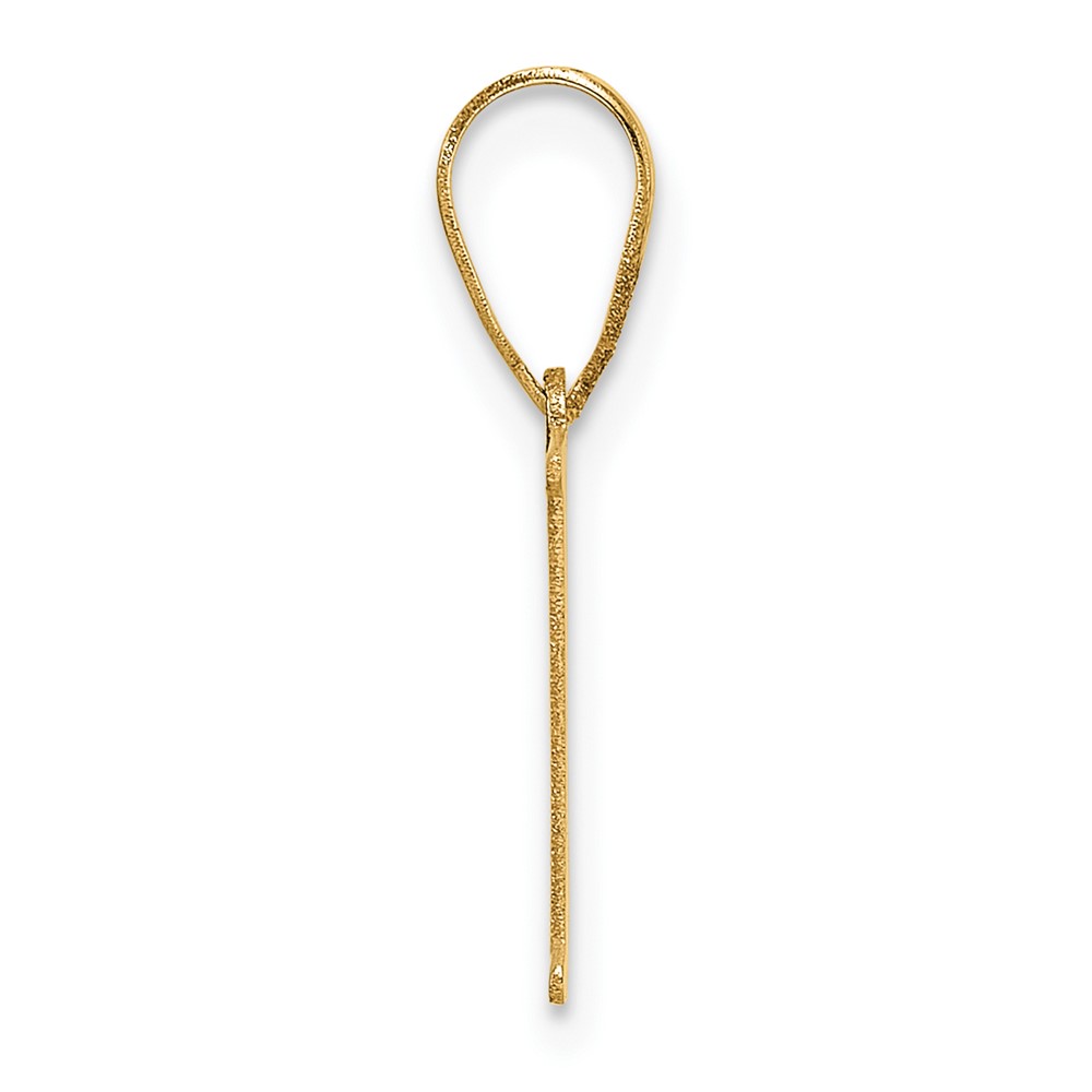 14k Polished Etched Letter H Initial Pendant (YC1539H)