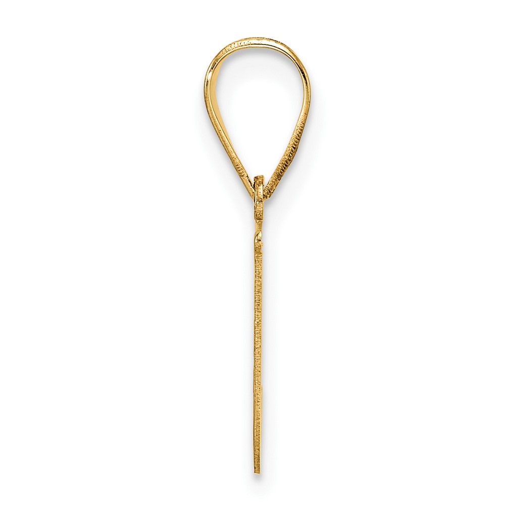 14k Polished Etched Letter J Initial Pendant (YC1539J)