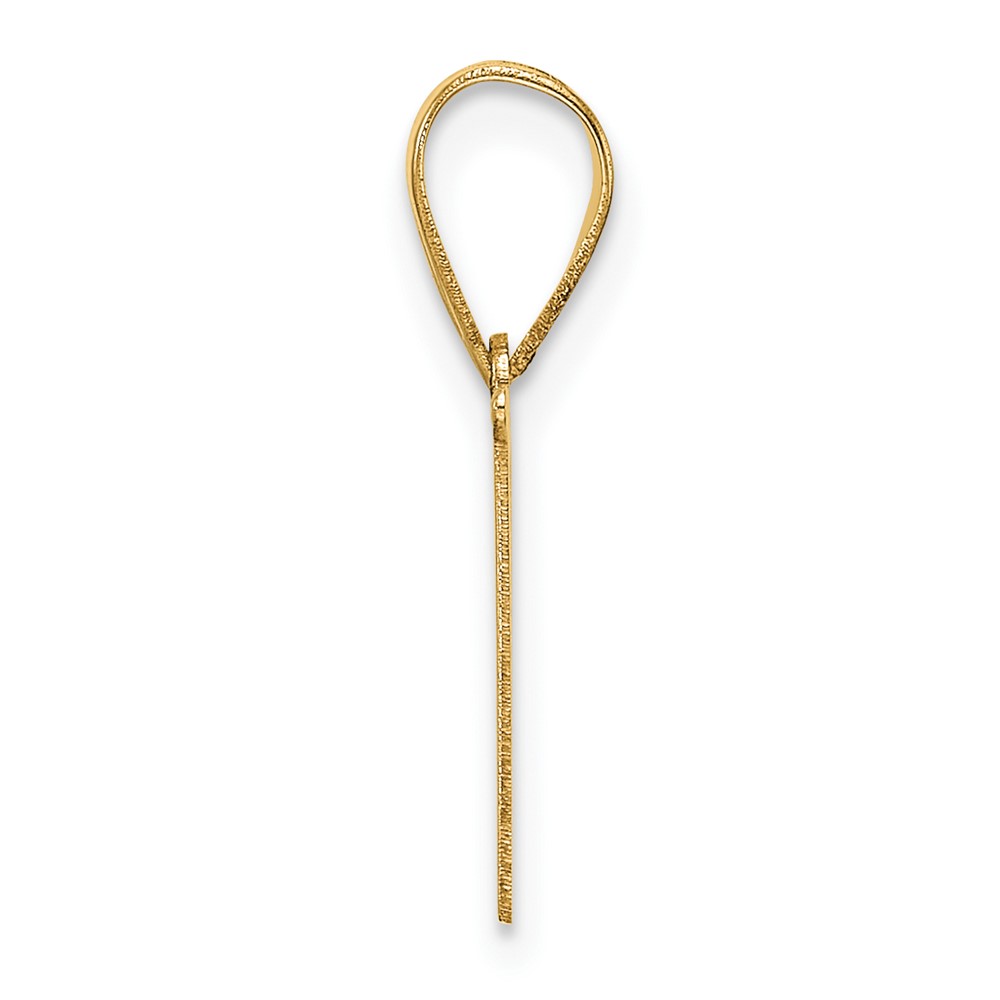 14k Polished Etched Letter M Initial Pendant (YC1539M)