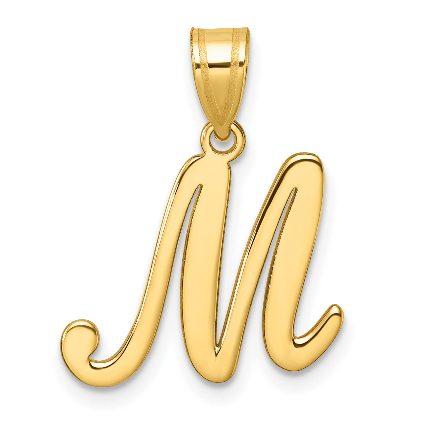 14K Script Letter M Initial Pendant (YC1540M)