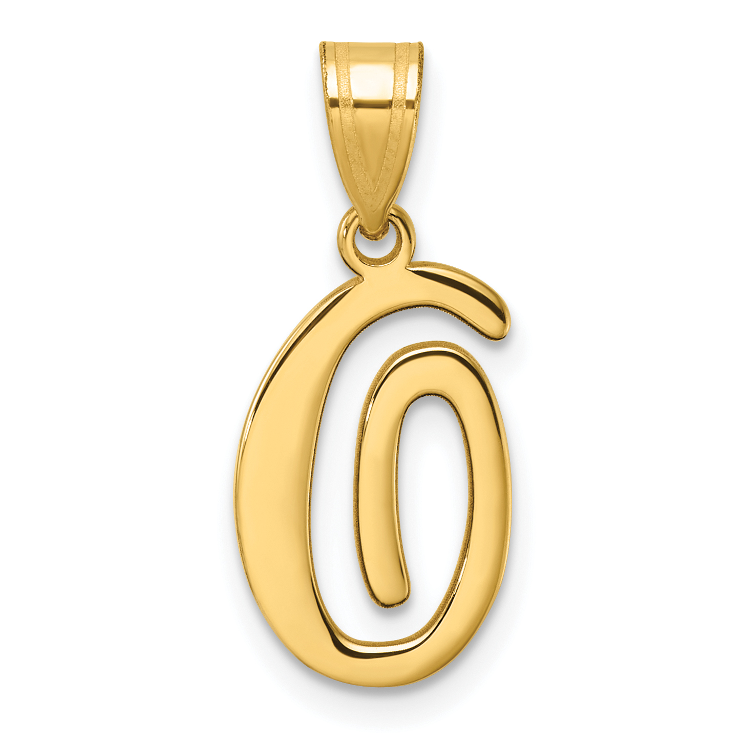 14K Script Letter O Initial Pendant (YC1540O)