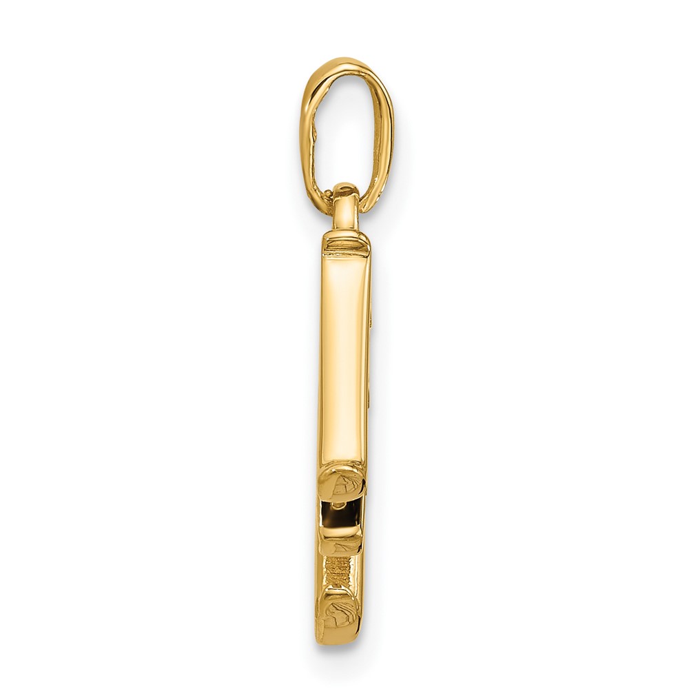 14K with Rhodium Diamond Letter M Initial Pendant (YC1541M)