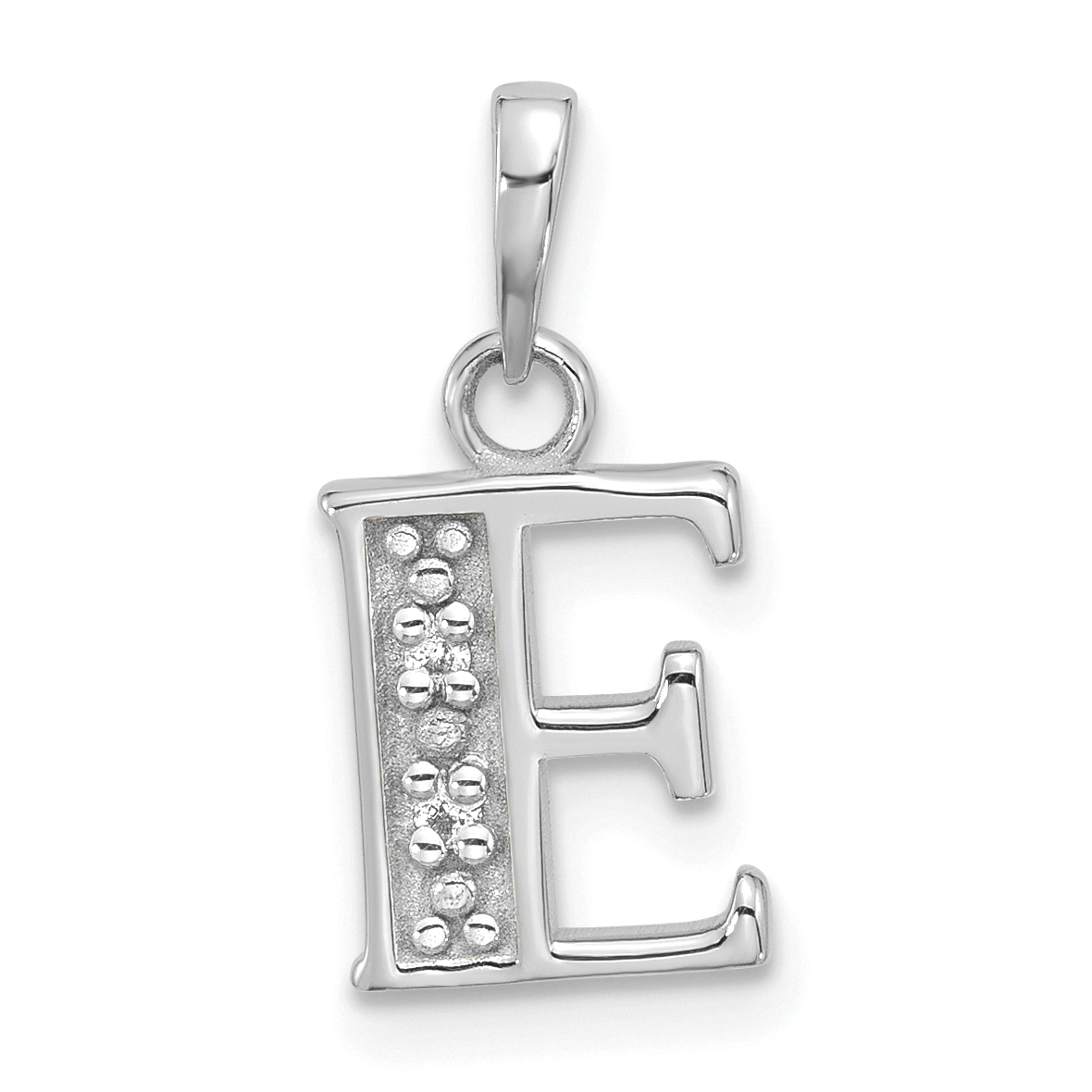 14K White Gold Diamond Letter E Initial Pendant (YC1541WE)