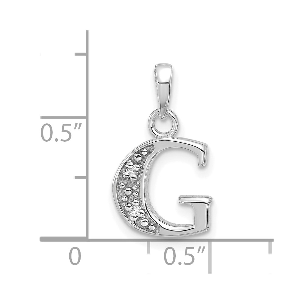 14K White Gold Diamond Letter G Initial Pendant (YC1541WG)