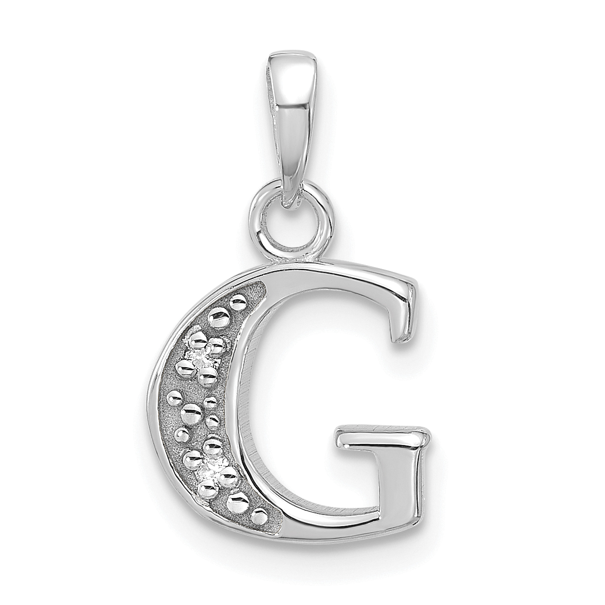 14K White Gold Diamond Letter G Initial Pendant (YC1541WG)