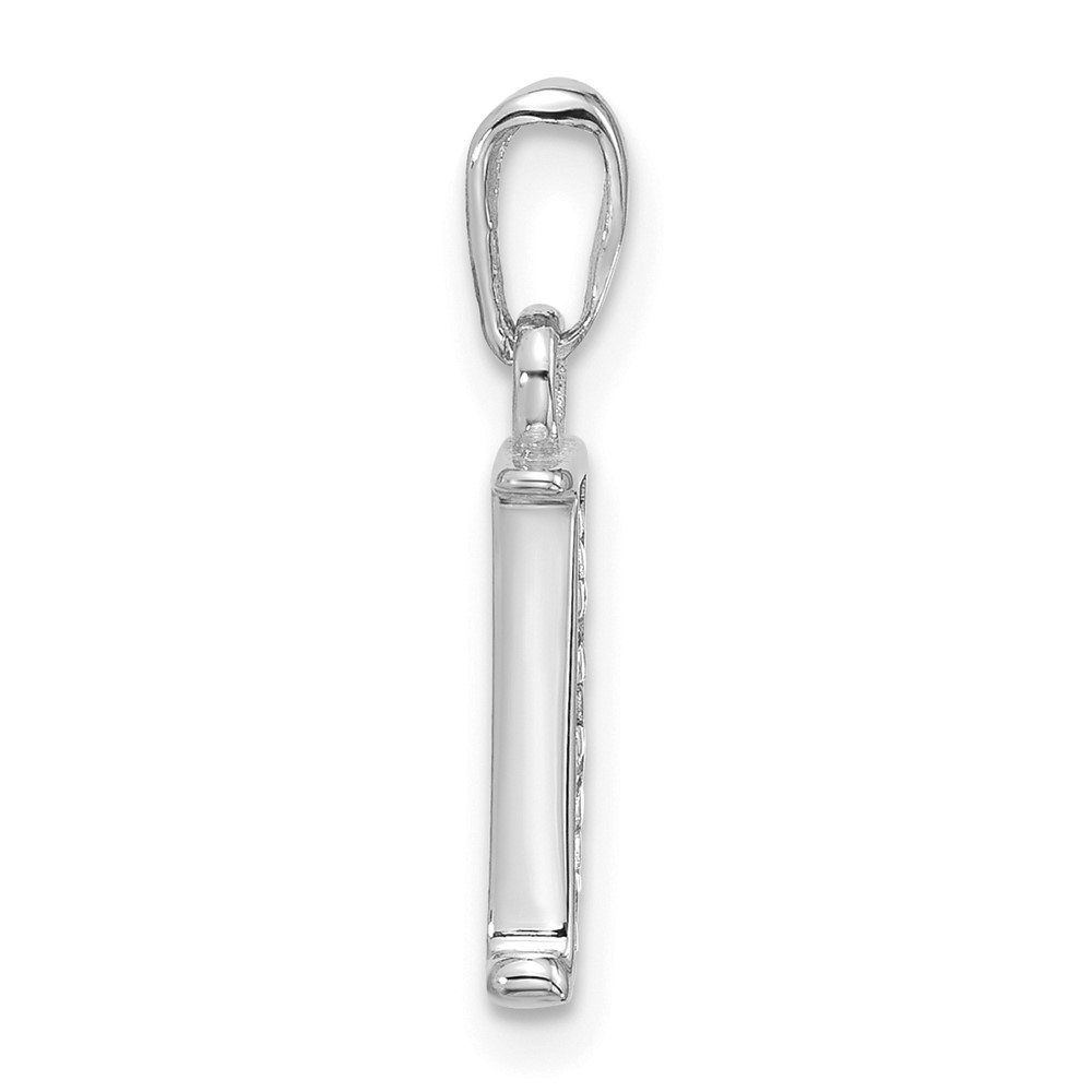 14K White Gold Diamond Letter J Initial Pendant (YC1541WJ)
