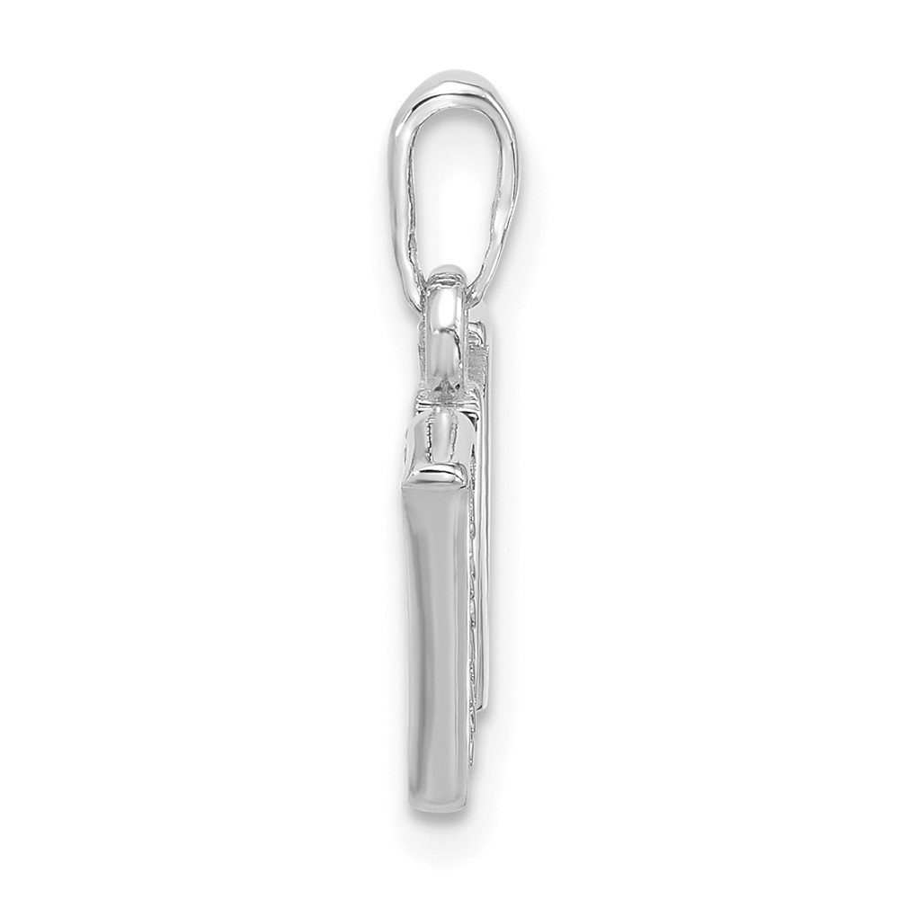 14K White Gold Diamond Letter W Initial Pendant (YC1541WW)