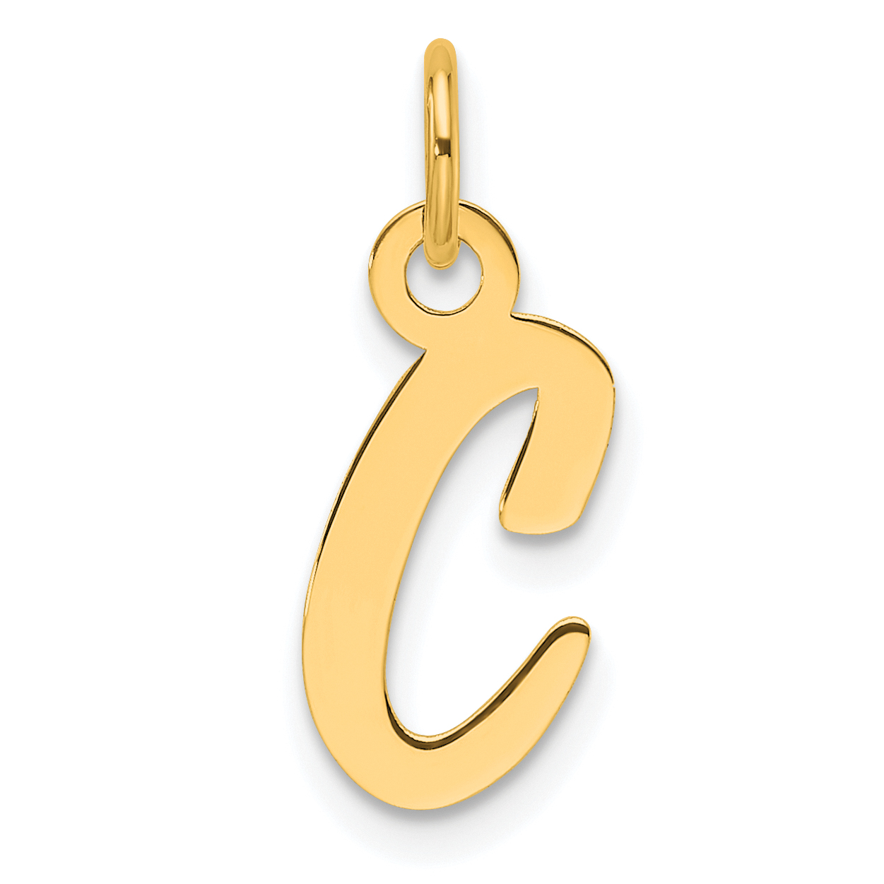 14k  Slanted Block Letter C Initial Charm (YC1552C)