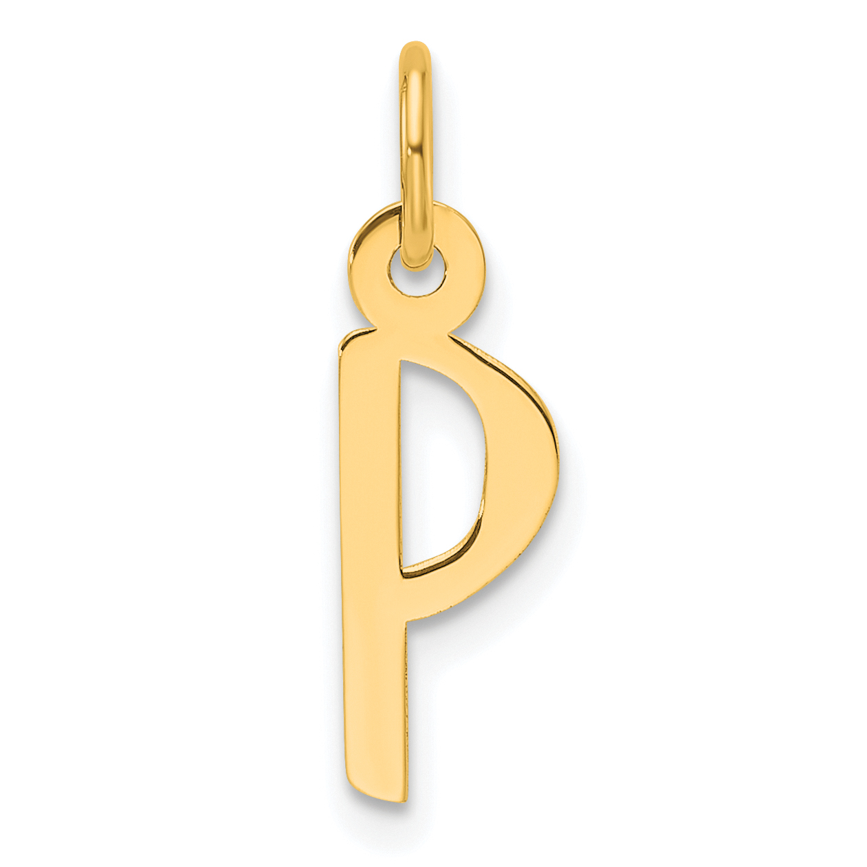 14K  Slanted Block Letter P Initial Charm (YC1552P)