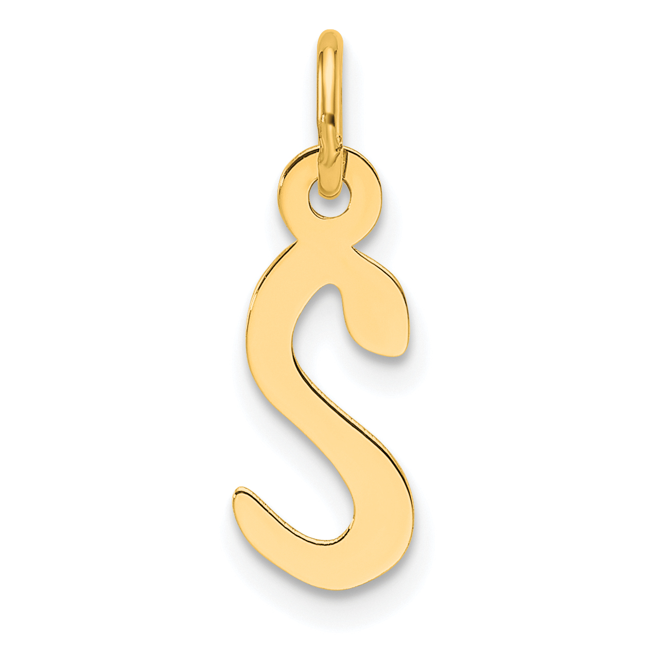 14K  Slanted Block Letter S Initial Charm (YC1552S)