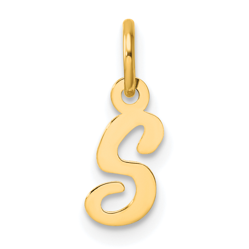 14K Small Script Letter S Initial Charm (YC1553S)