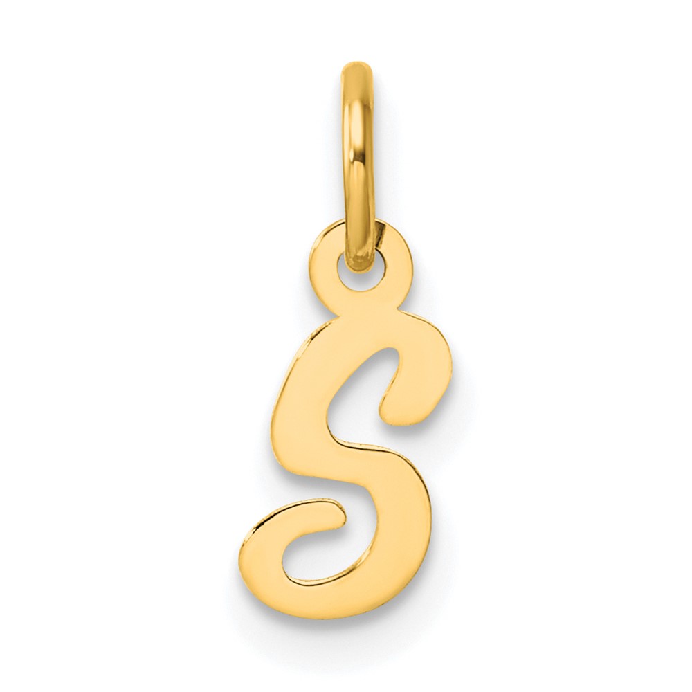 14K Small Script Letter S Initial Charm (YC1553S)