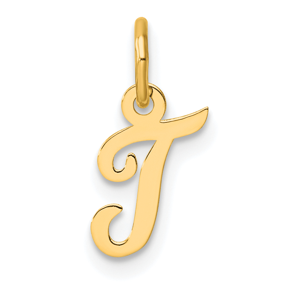 14K Small Script Letter T Initial Charm (YC1553T)