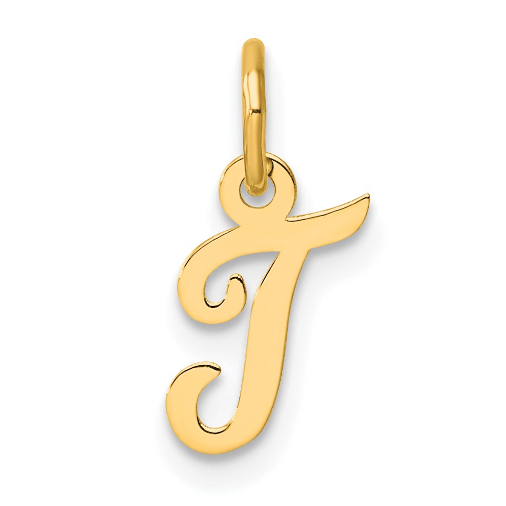 14K Small Script Letter T Initial Charm (YC1553T)