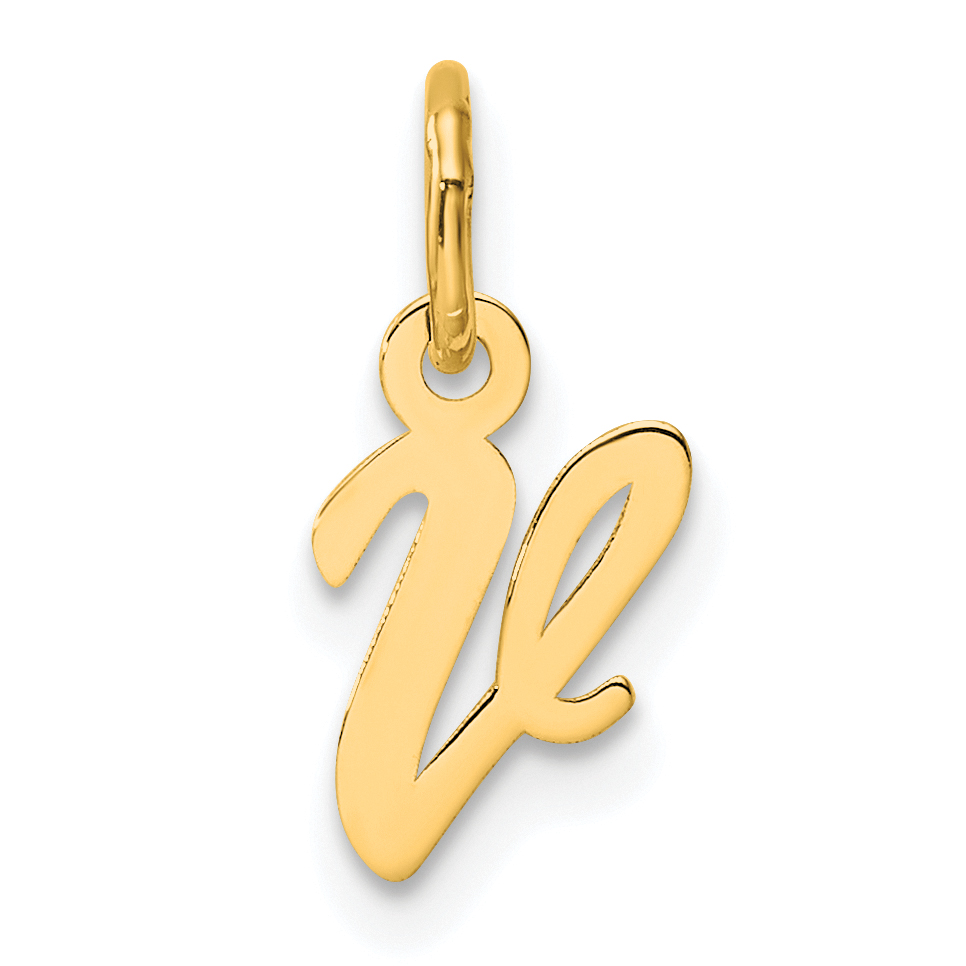 14K Small Script Letter V Initial Charm (YC1553V)