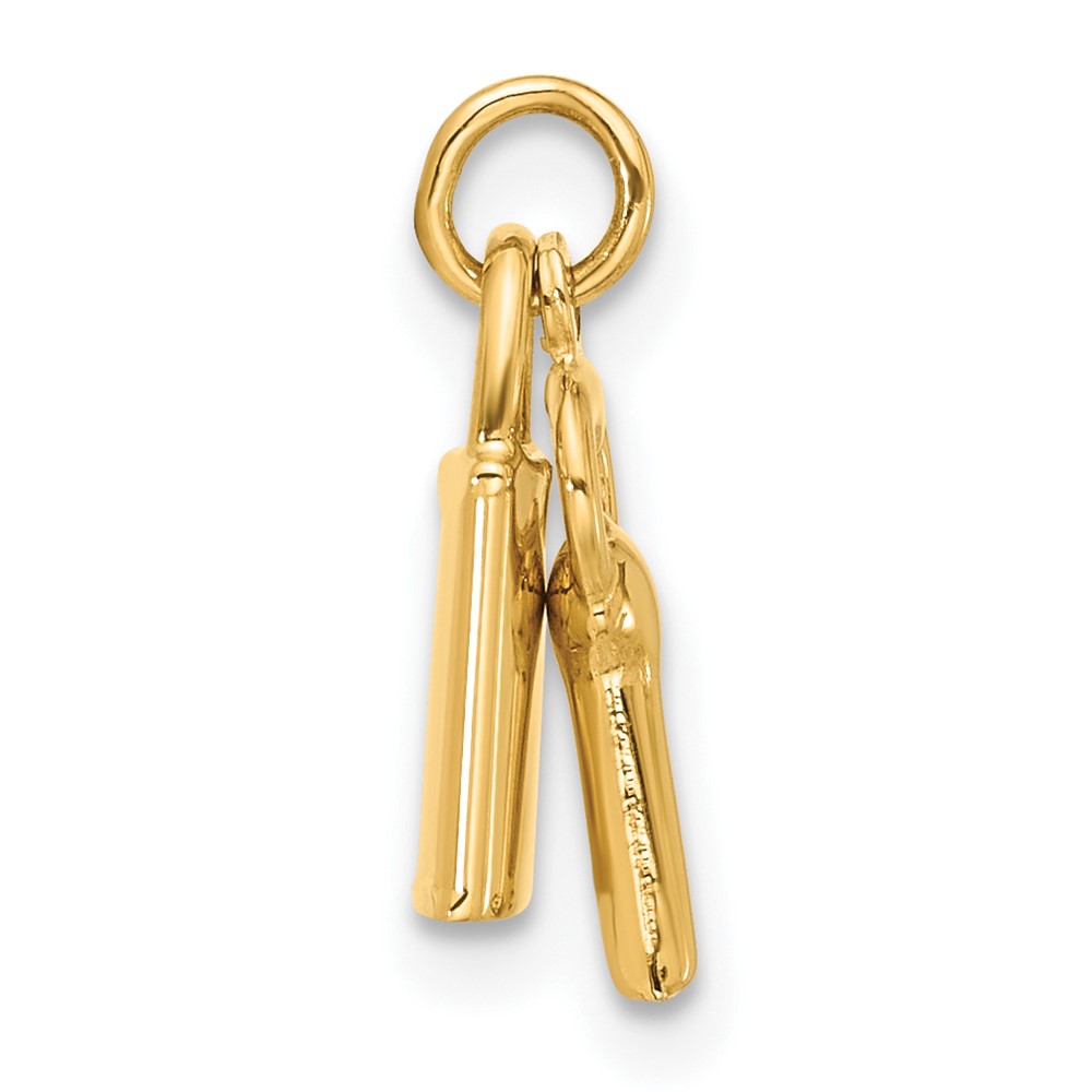 14K Polished Lock and Key Pendant (YC1558)