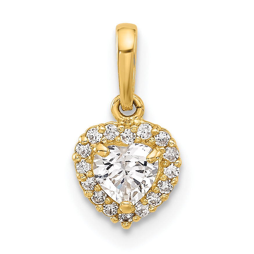 14K CZ Heart Pendant (YC1560)