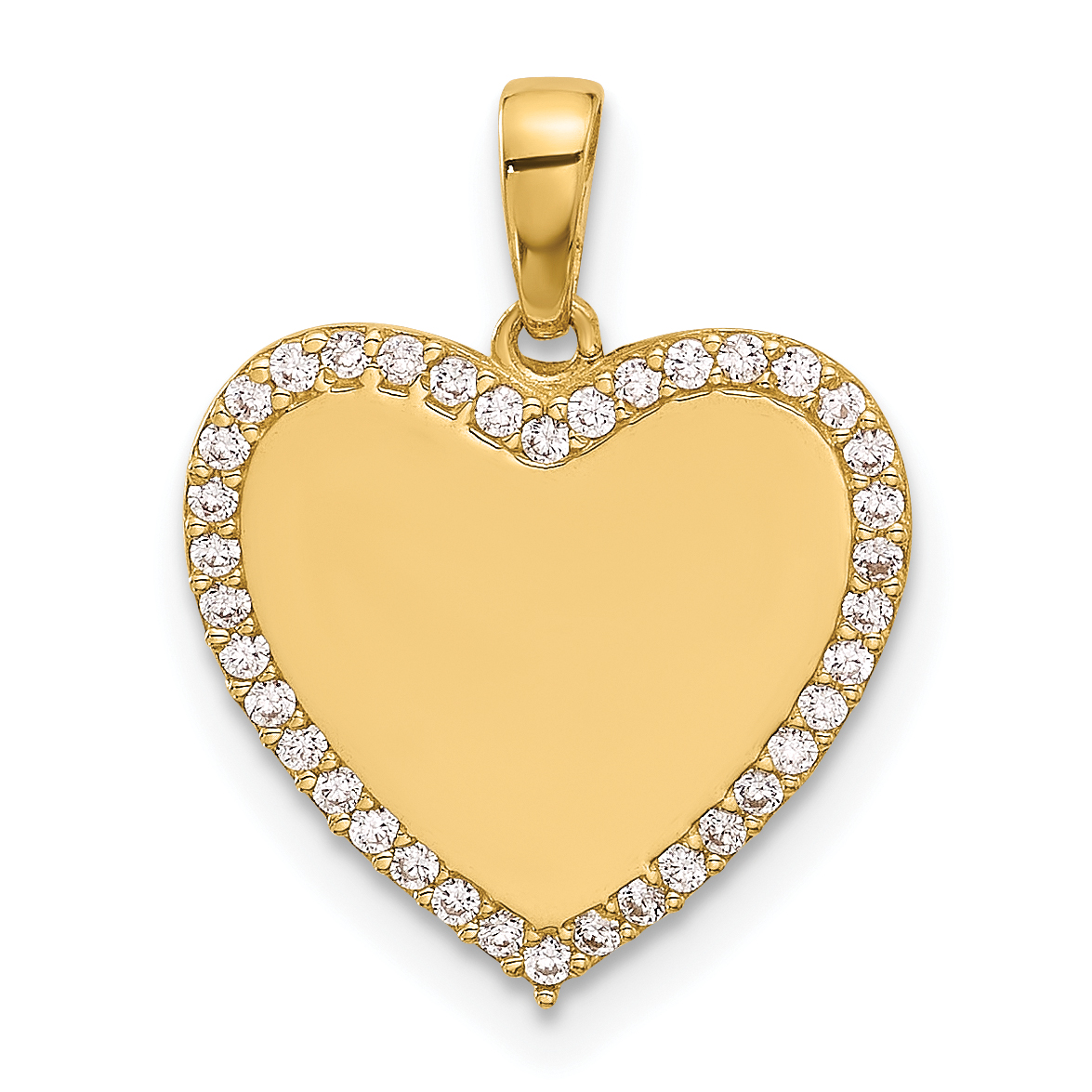 14k Polished CZ Heart Pendant (YC1562)