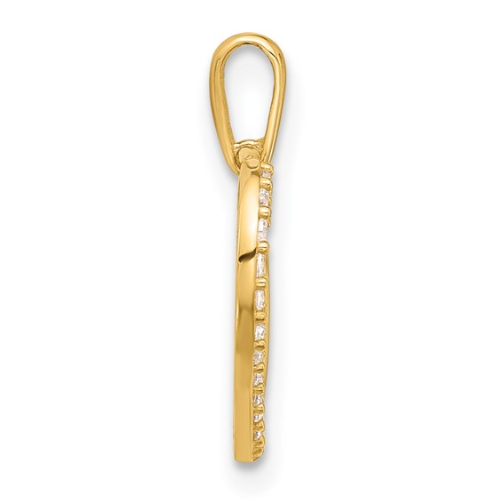 14k Polished CZ Infinity Heart Pendant