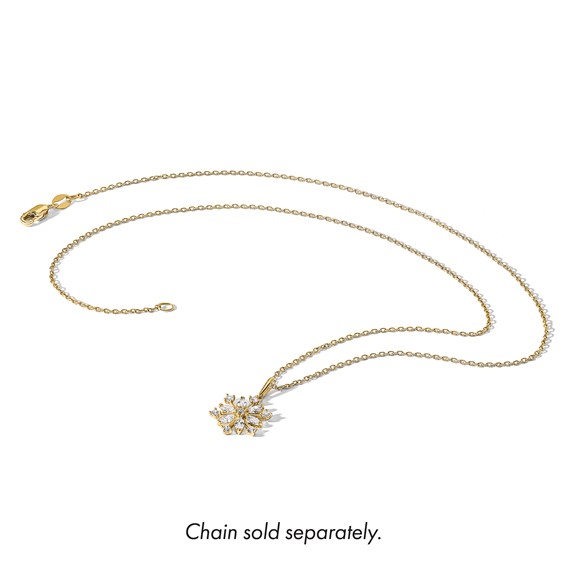 14k Polished CZ Snowflake Pendant