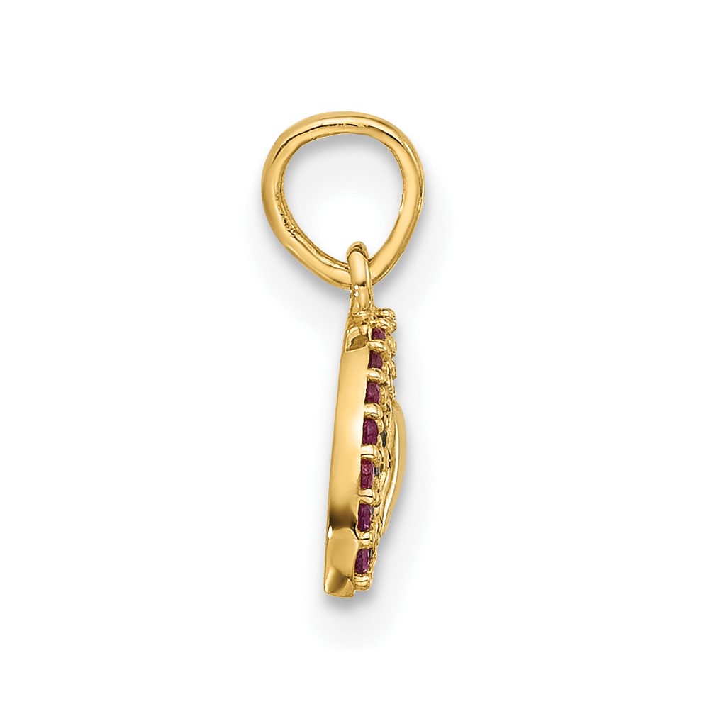 14K Polished Multi-color CZ Rainbow Pendant (YC1576)