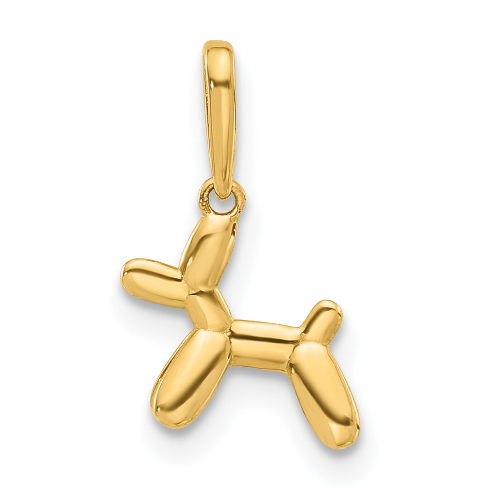 14K Polished 3D Balloon Puppy Pendant Charm (YC1588)