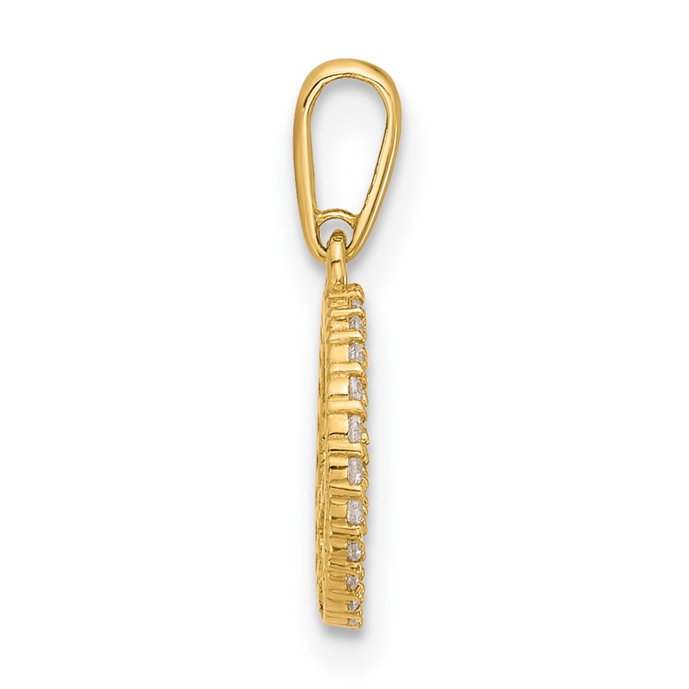 14k Polished CZ Peace Sign Pendant (YC1596)