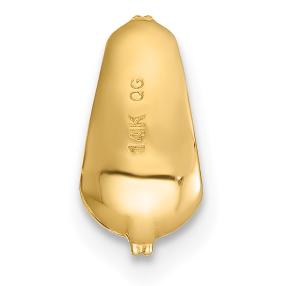 14k Polished CZ Domed Teardrop Chain Slide Pendant