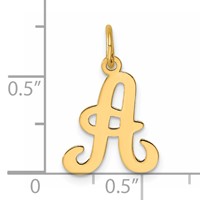14K Yellow Gold Script Letter a Initial Charm view 4