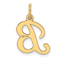 14KY Script Letter B Initial Charm view 3